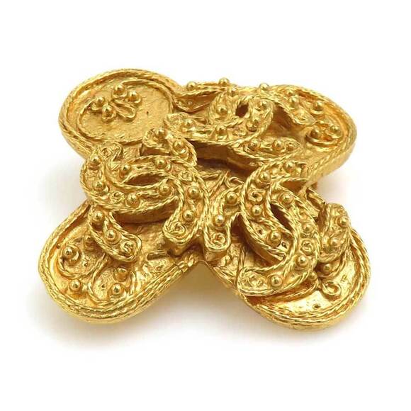 CHANEL Gold Logo Brooch - Picture 2 of 14